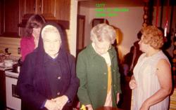 Kathy Scholz, Sister Marcella, Agnes Lamar, Marie Scholz, December 1977
