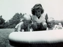 Dan, Eddie, and Dave in pool about 1953