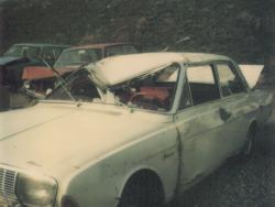Rick's car wreck, Germany, 1977