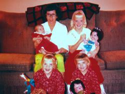 Eddie and Daughters - Christmas 1964