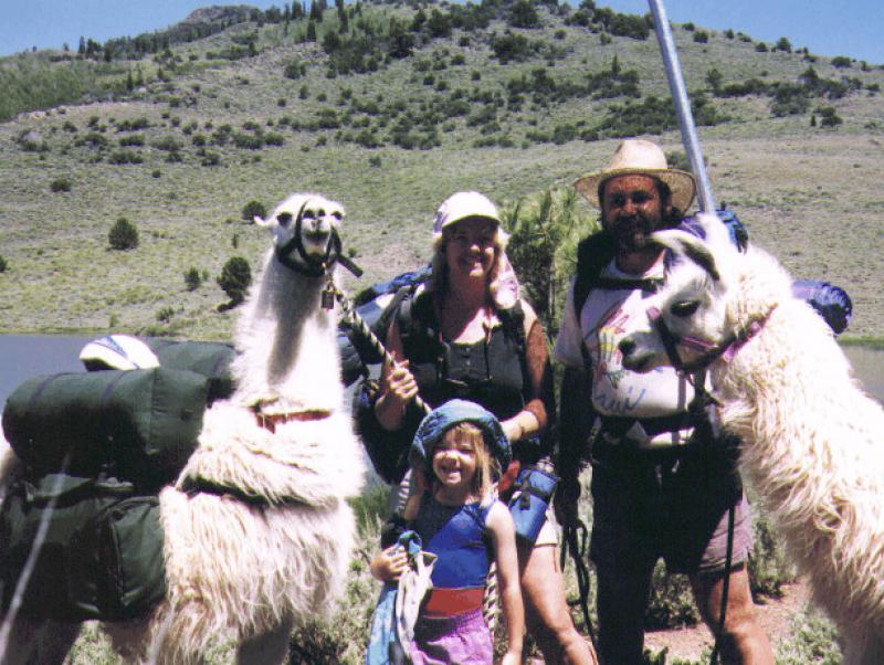 Conklin Family and Llamas in 1996